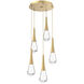 Rain Drop LED 19.3 inch Gilded Brass Chandelier Ceiling Light in 2700K LED, Multi-Port