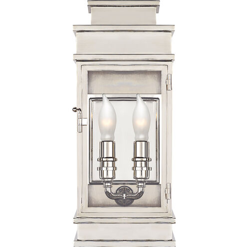 Chapman & Myers Linear Lantern 2 Light 12 inch Polished Nickel Outdoor Wall Lantern