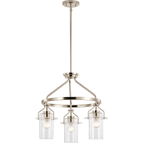 Everett 3 Light 23 inch Polished Nickel Chandelier Ceiling Light, 1 Tier Medium