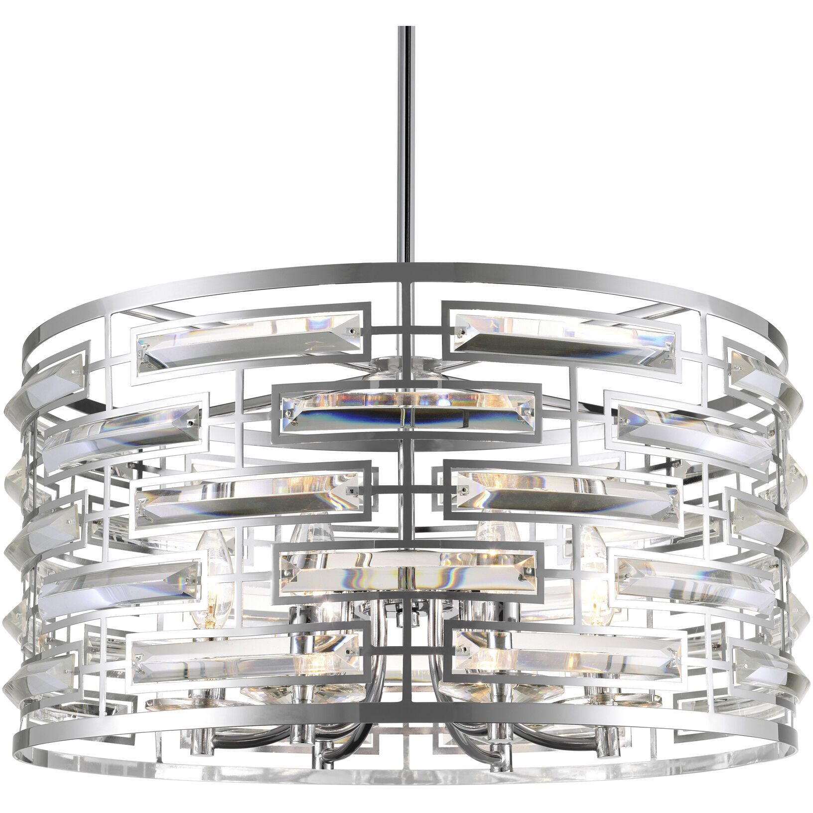 Petia 6 Light 20 inch Chrome Drum Shade Chandelier Ceiling Light