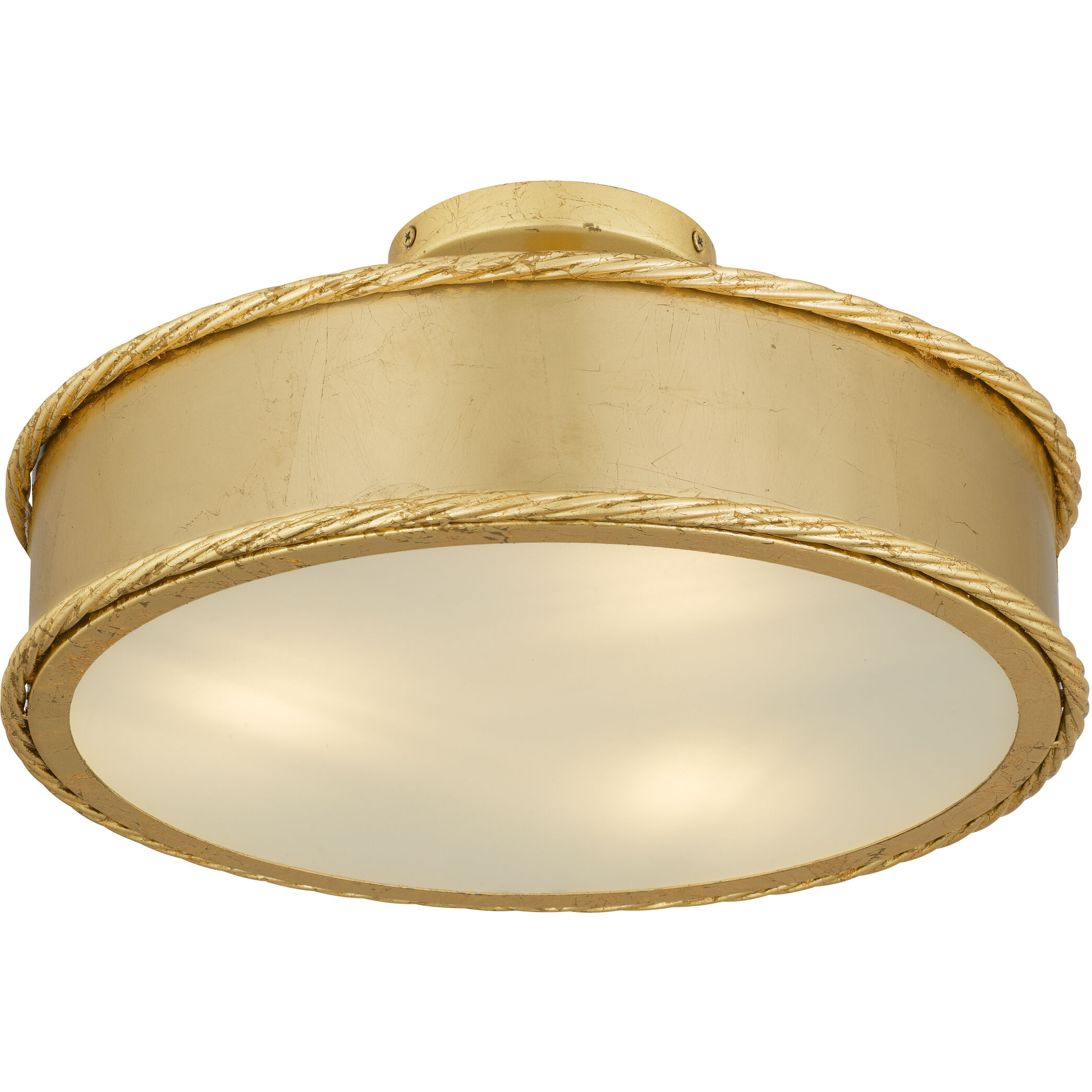 Mara 3 Light 16 inch Gold Leaf Semi-Flush Mount Ceiling Light