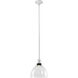 Zigrina 1 Light 10.25 inch Matte White with Satin Brushed Black Pendant Ceiling Light