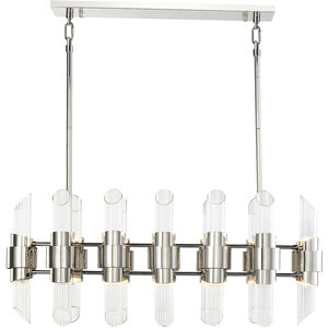 Pillar 24 Light 36 inch Polished Nickel Linear Chandelier Ceiling Light