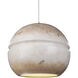 Radiance Collection LED 12 inch Antique Brass and Greco Travertine and White Pendant Ceiling Light