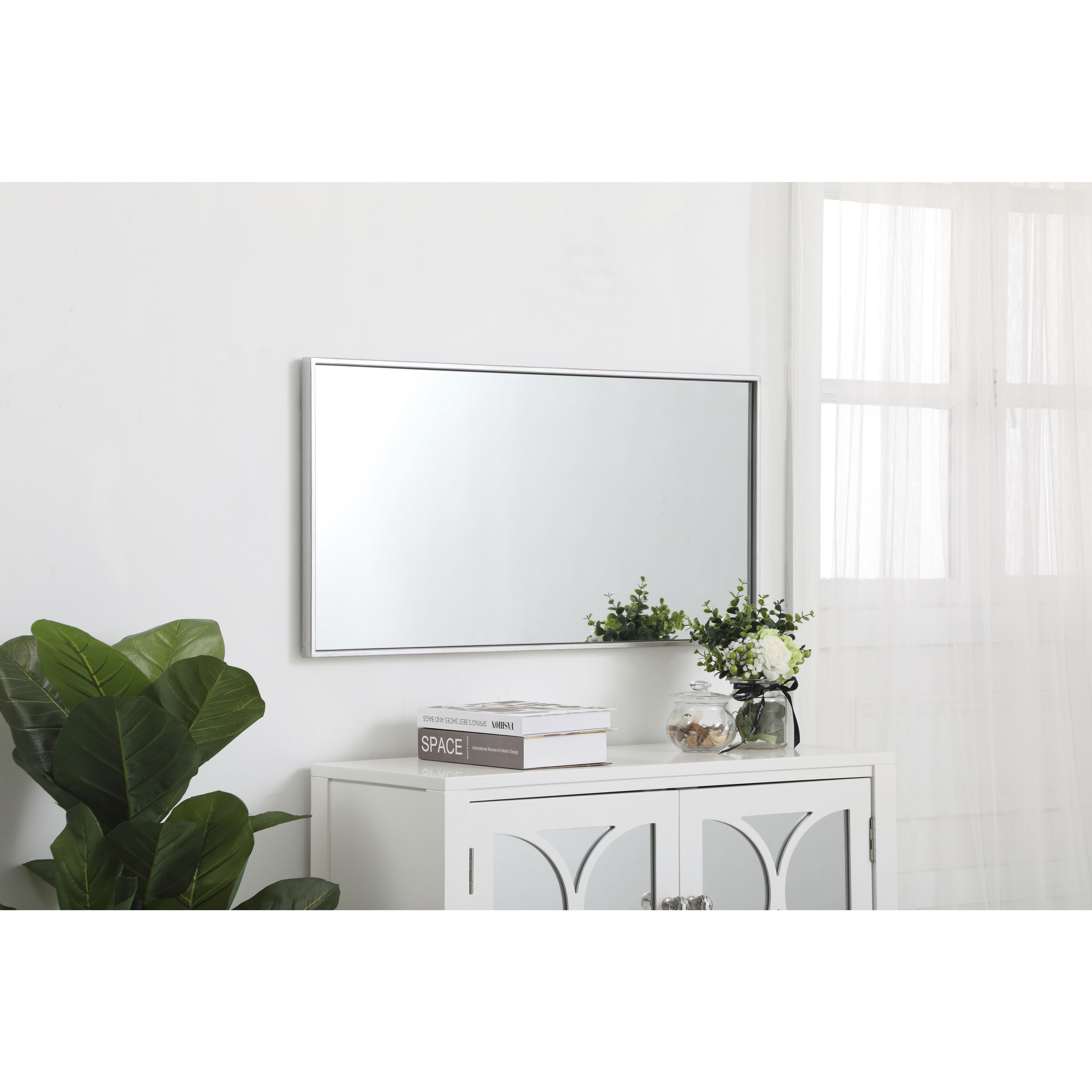 Monet 36 X 18 inch Silver Wall Mirror