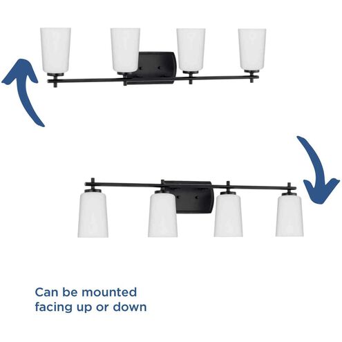 Adley 4 Light 32 inch Matte Black Bath Vanity Light Wall Light