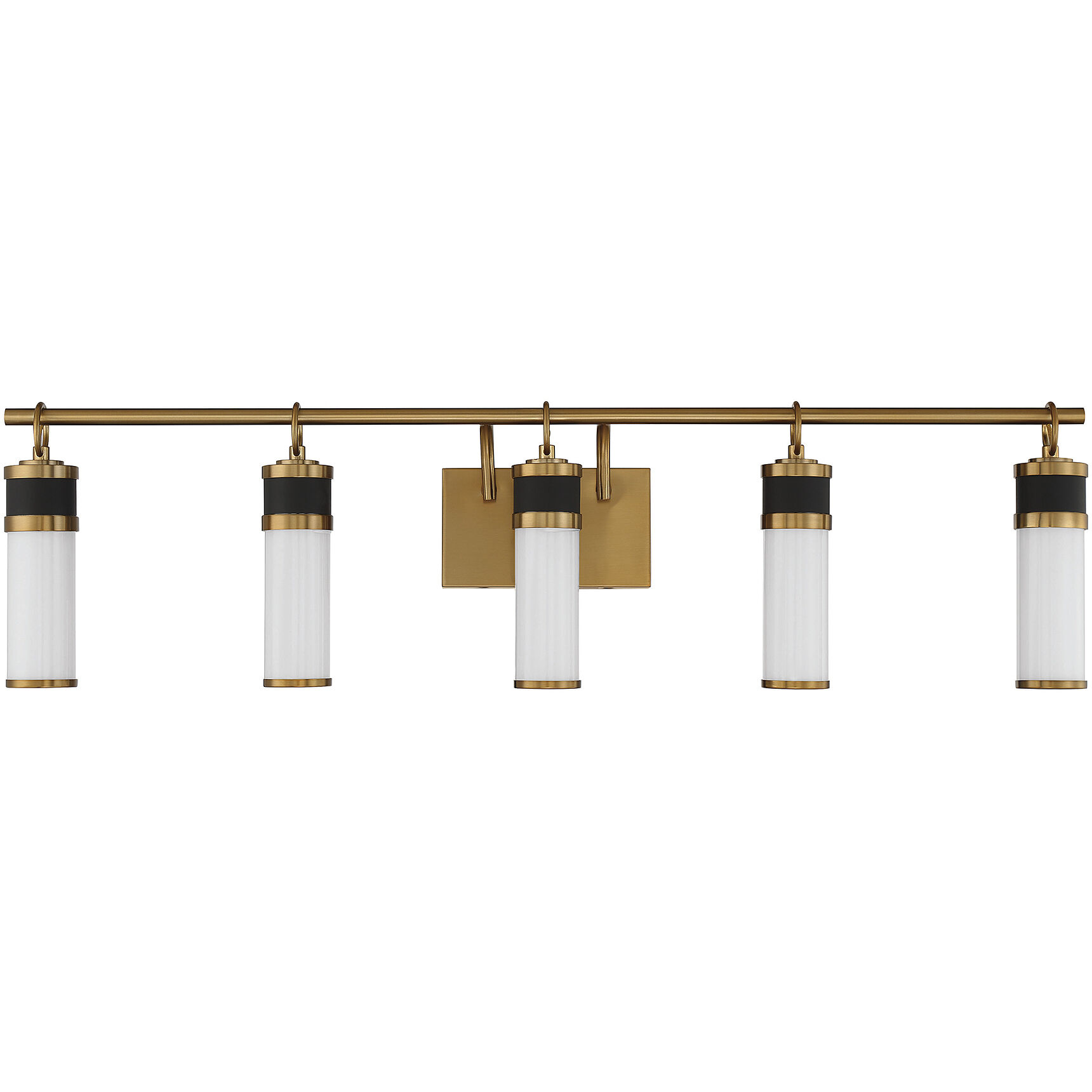 Abel LED 39 inch Black with Warm Brass Accents Bathroom Vanity Light Wall Light