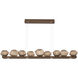 Mesa LED Flat Bronze Linear Pendant Ceiling Light in 2700K LED
