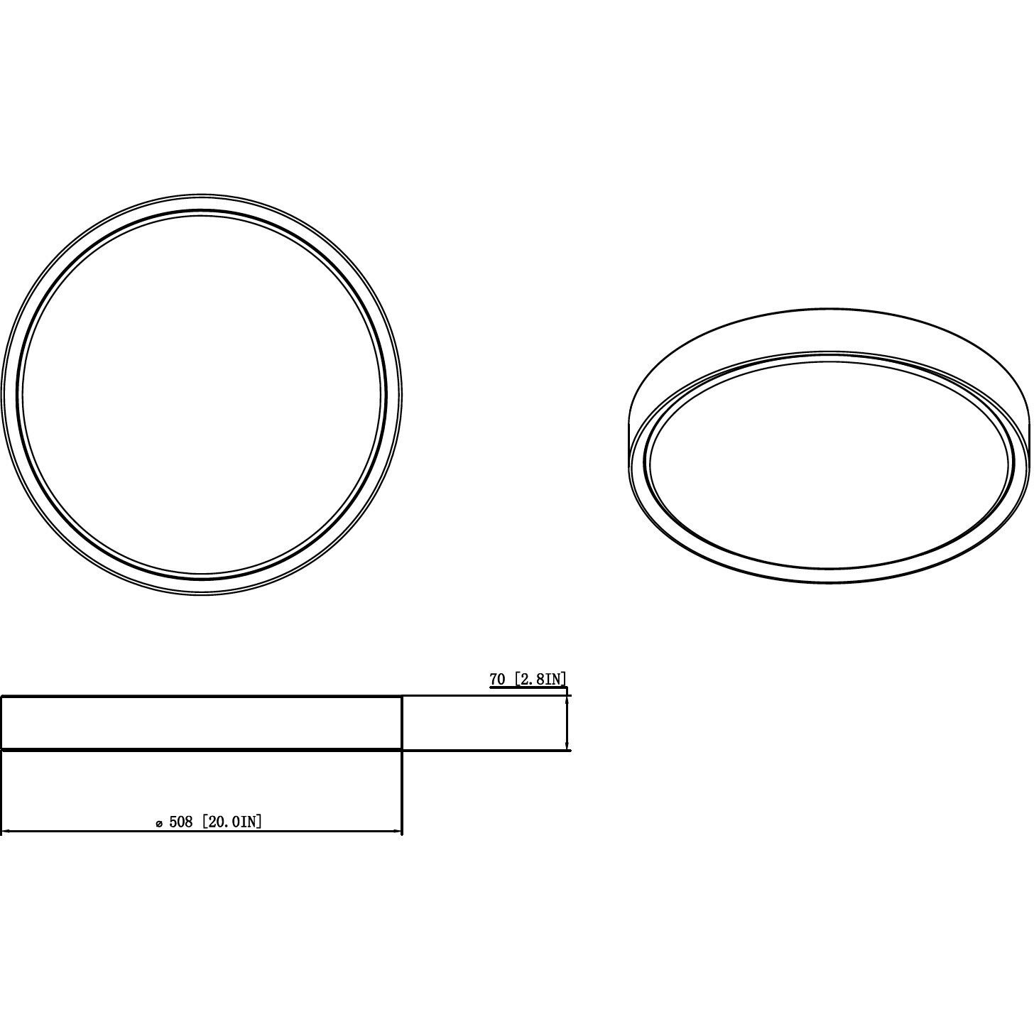 Kawan LED 20 inch Matte White and Modern Gold Flush Mount Ceiling Light