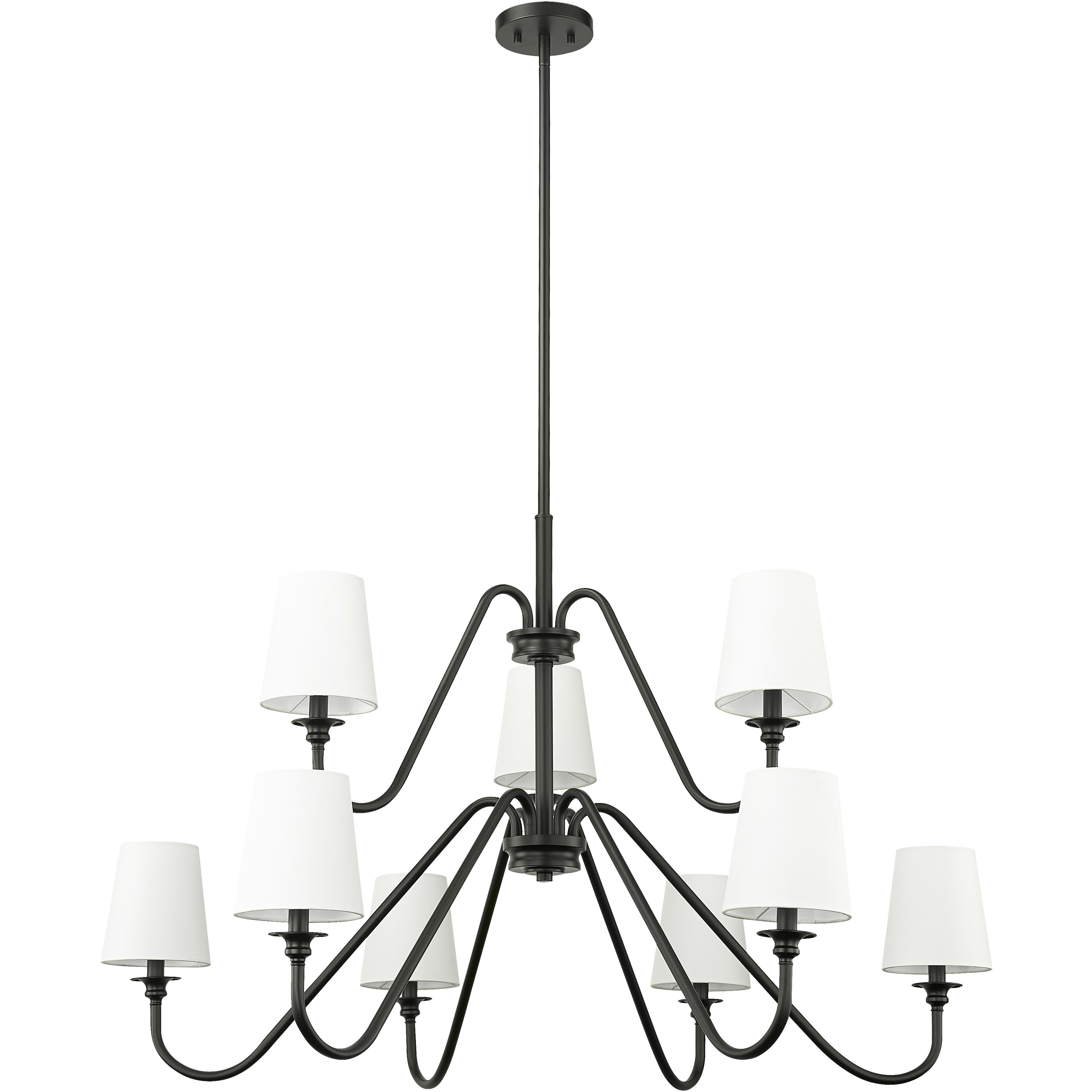 Gianna 9 Light 46 inch Matte Black Chandelier Ceiling Light