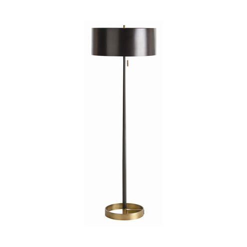Violetta 59 inch 60.00 watt Matte Black/Antique Brass Floor Lamp Portable Light