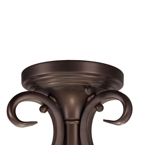 Signature 3 Light 16 inch Antique Bronze Semi Flush Mount Ceiling Light