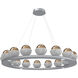 Cabochon LED Classic Silver with White Marble Chandelier Ceiling Light in Bronze, 2700K LED