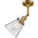 Franklin Restoration Small Cone LED 6.25 inch Brushed Brass Sconce Wall Light in Clear Glass, Franklin Restoration