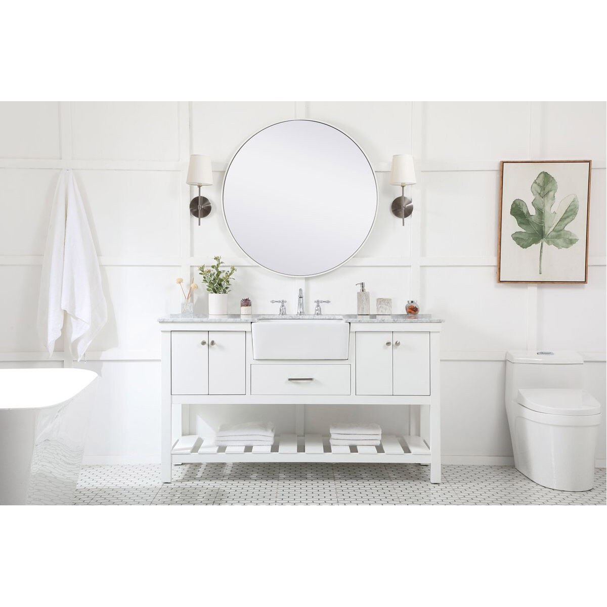 Clement 60 X 22 X 34.13 inch White Bathroom Vanity Cabinet