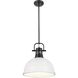 Yep Duncan 1 Light 14 inch Matte Black Pendant Ceiling Light in Matte White