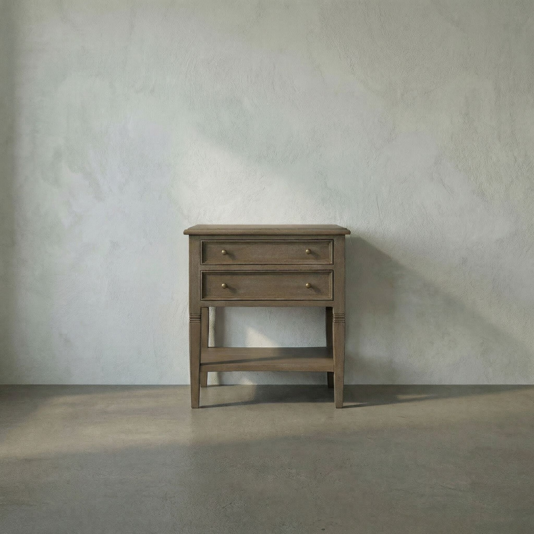 Oxford 30 X 28 inch Weathered Side Table, 2 Drawer