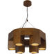 Bosco 24.25 inch Natural Oak Chandelier Ceiling Light
