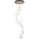 Chrysalis 9 Light 20.5 inch Soft Gold Pendant Ceiling Light in White Crystal, Long Pipe