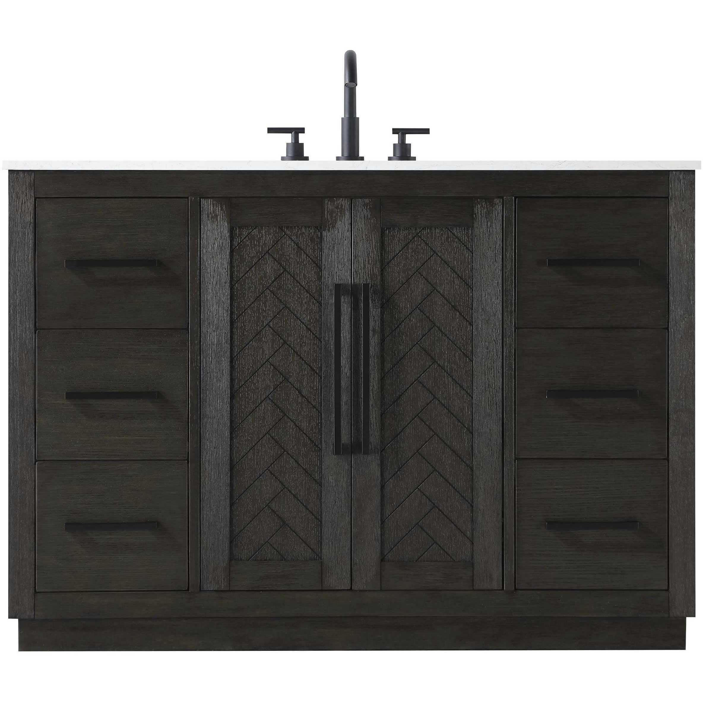 Chase 48 X 34 inch Chocolate Oak Bathroom Vanity Cabinet