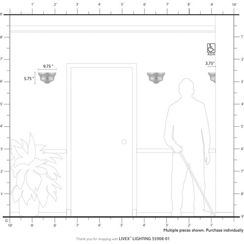 Endicott 1 Light 9.75 inch Antique Brass ADA ADA Sconce Wall Light
