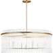 Drew & Jonathan Finley 6 Light 35.5 inch Satin Brass Chandelier Ceiling Light in LED