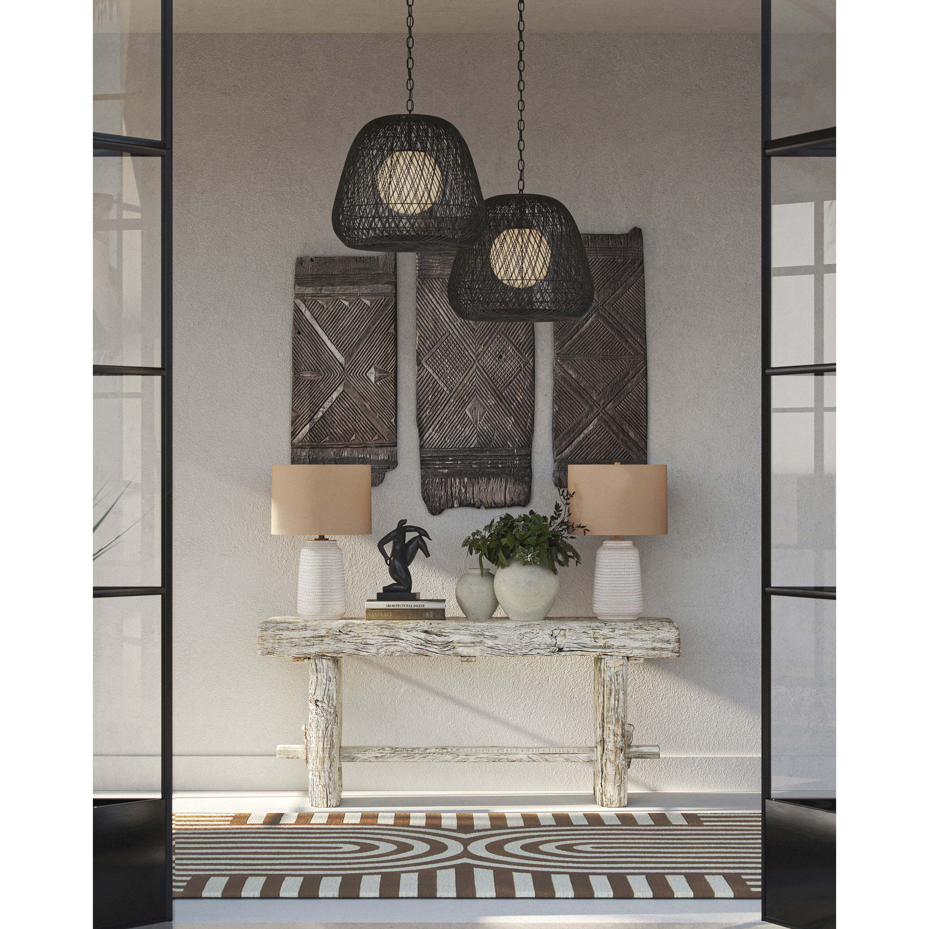 Holland 68 inch Whitewash Console Table