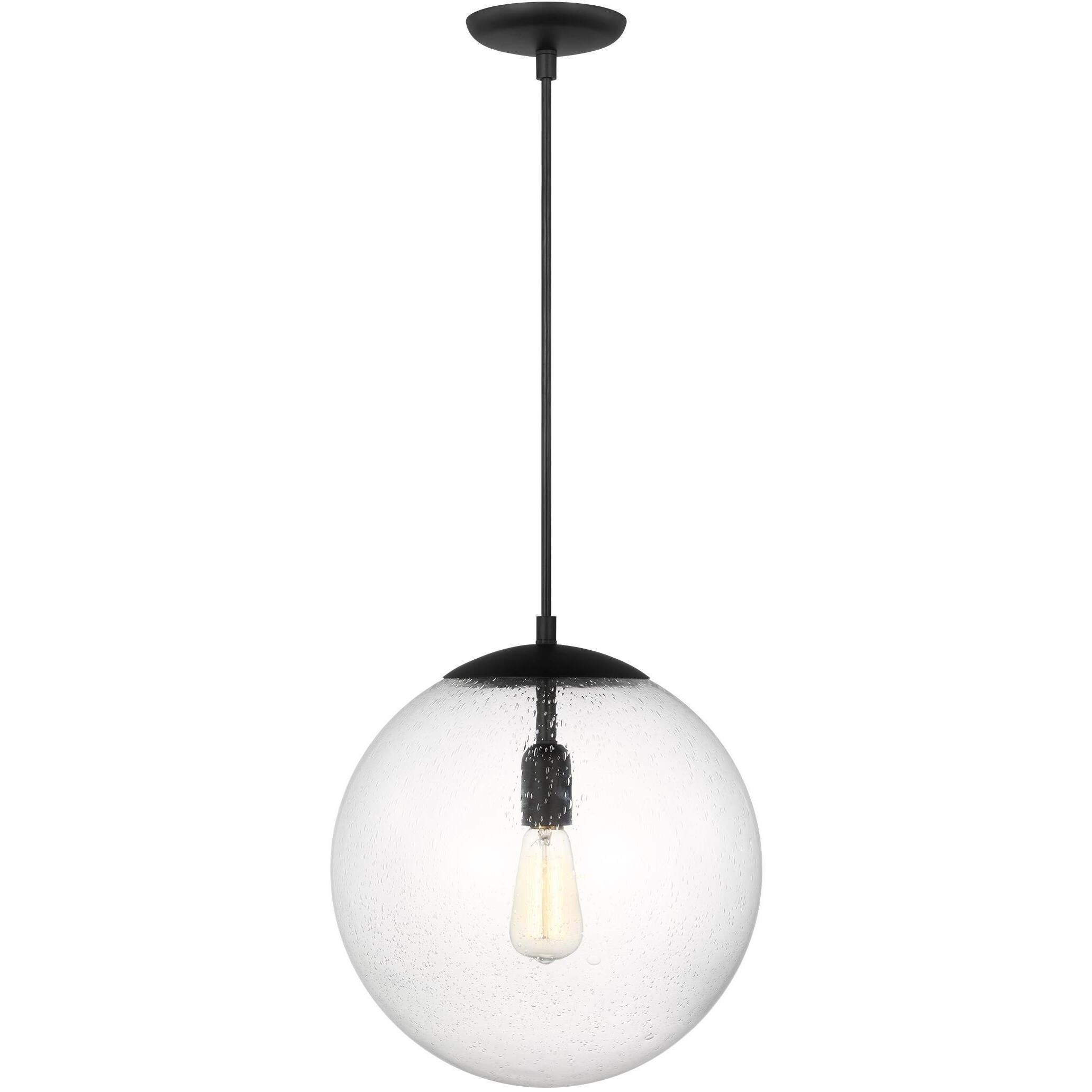 Leo Hanging Globe 1 Light 14 inch Midnight Black Pendant Ceiling Light