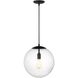 Leo - Hanging Globe 1 Light 14 inch Midnight Black Pendant Ceiling Light