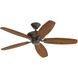 Renew Patio 52 inch Satin Natural Bronze with Walnut Blades Ceiling Fan