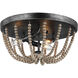 Oglesby 3 Light 14 inch Washed Pine Flush Mount Ceiling Light