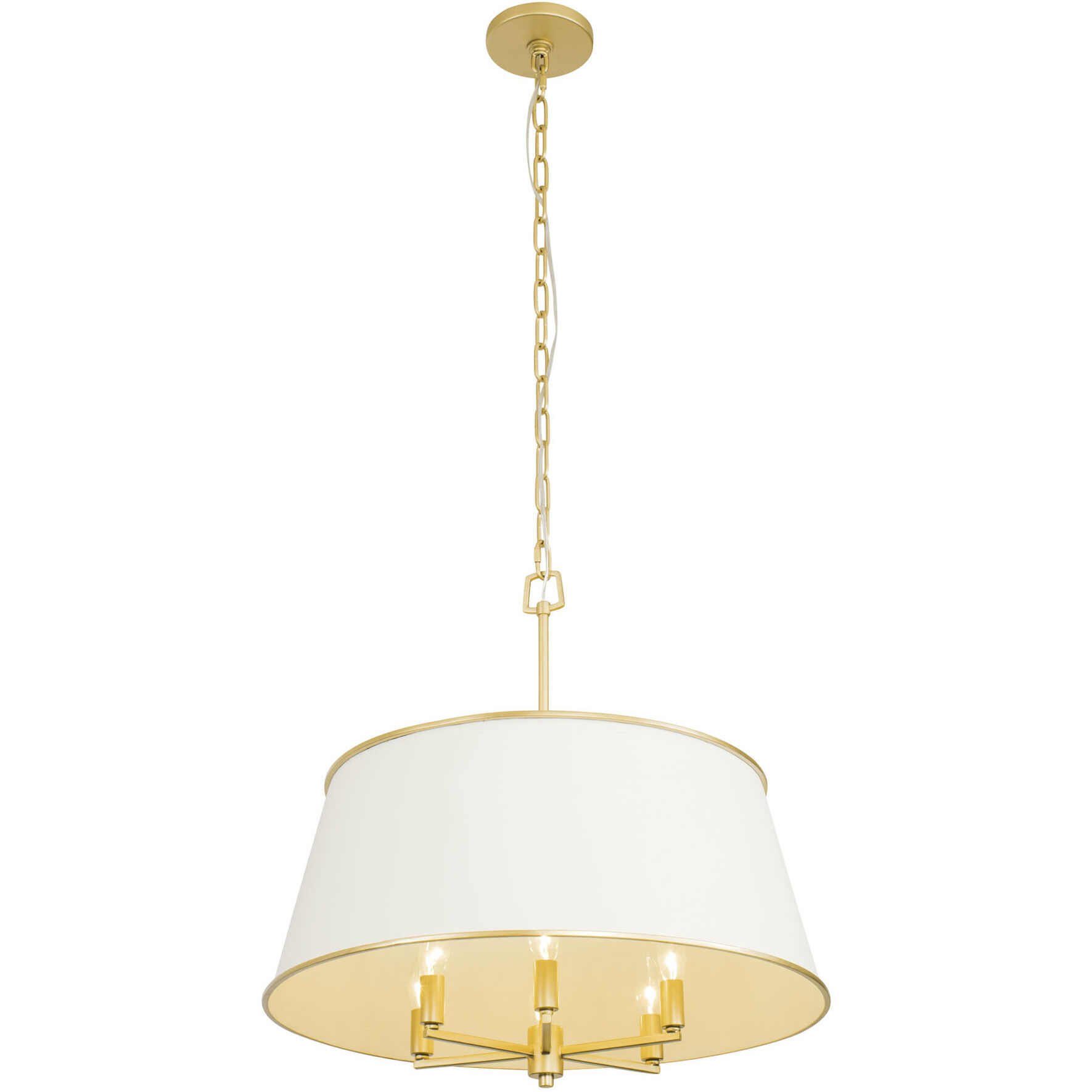 Coco 6 Light 24 inch Matte White/French Gold Pendant Ceiling Light