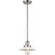 Franklin Restoration Halophane 1 Light 8.5 inch Brushed Satin Nickel Mini Pendant Ceiling Light in Incandescent, Matte White Halophane Glass, Franklin Restoration