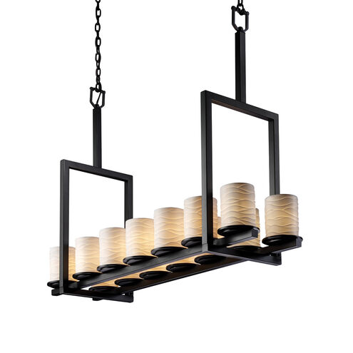 Limoges 14 Light 42 inch Matte Black Chandelier Ceiling Light in Waves, 9800 Lm LED