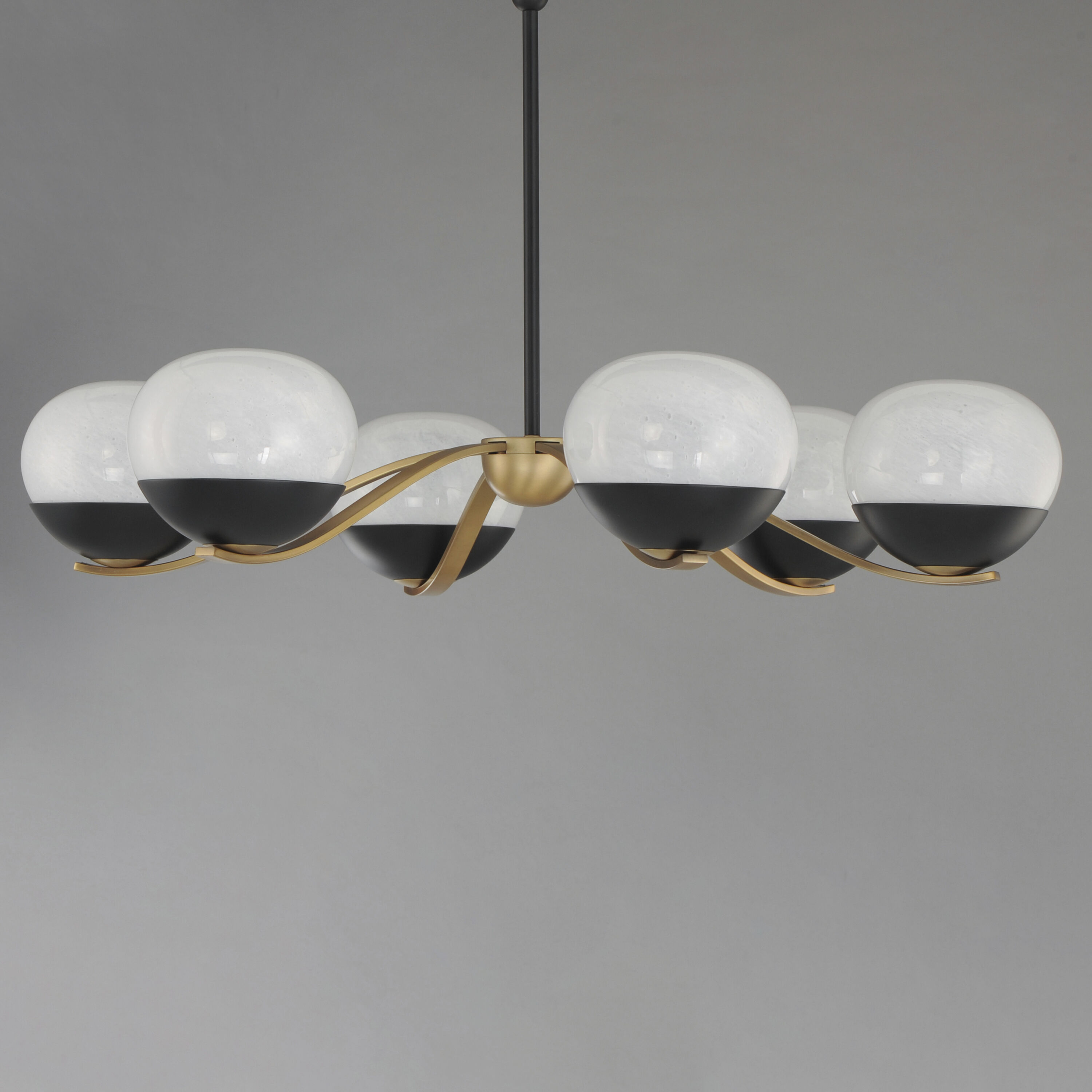Lucerne 6 Light 33 inch Black and Natural Aged Brass Single-Tier Chandelier Ceiling Light
