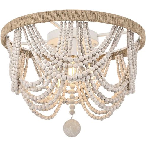 Jolie 4 Light 16 inch Antique White Flush Mount Ceiling Light