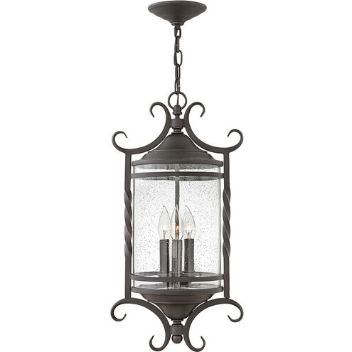 Casa 3 Light 12 inch Olde Black Outdoor Hanging Lantern