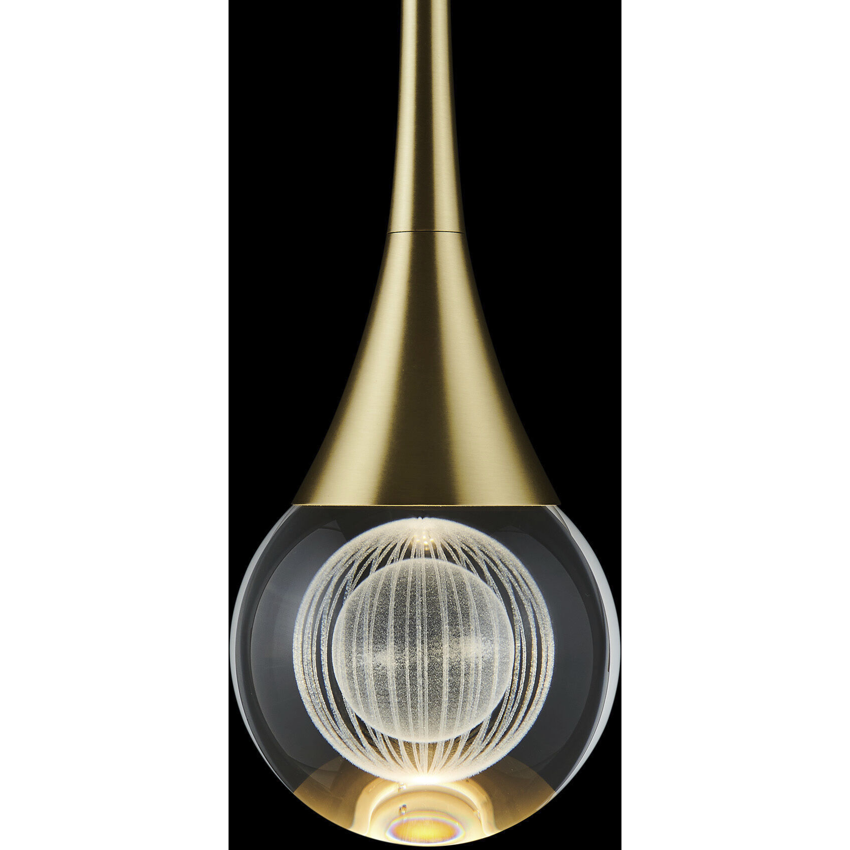 Luna I 1 Light 4.75 inch Brass Pendant Ceiling Light