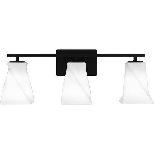 Stetson 3 Light 24.5 inch Matte Black Bath Light Wall Light, Large
