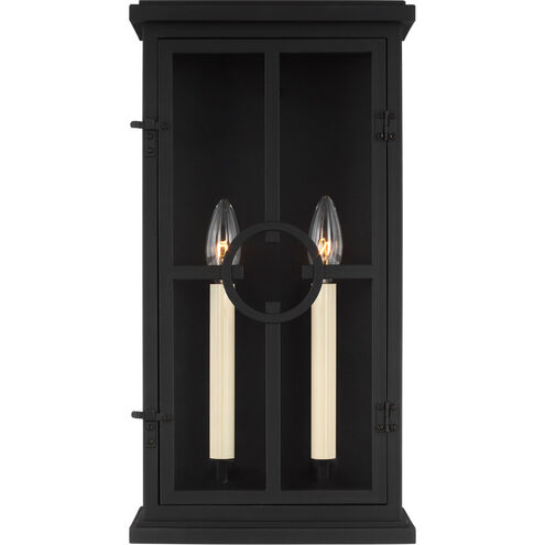 Belleville 2 Light 18 inch Textured Black Outdoor Wall Lantern, Medium