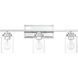 Clark 3 Light 24.75 inch Chrome Vanity Light Wall Light