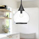 Alora Mood Hazel Pendant Ceiling Light in Matte Black, Clear Glass