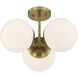 Turin 3 Light 17 inch Warm Brass Chandelier Ceiling Light