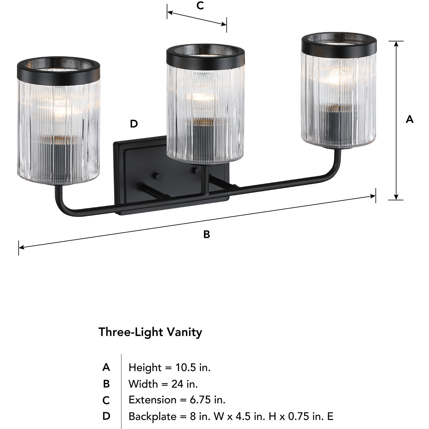 Aspen LED 24 inch Matte Black Vanity Wall Light