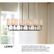 Lewis 44.25 inch Heritage Brass Indoor Linear Chandelier Ceiling Light