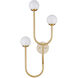 Highsmith 3 Light 17.25 inch Brass Wall Sconce Wall Light, Left