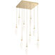 Fiori LED Gilded Brass Multi-Port Ceiling Light, Square Multi-Port