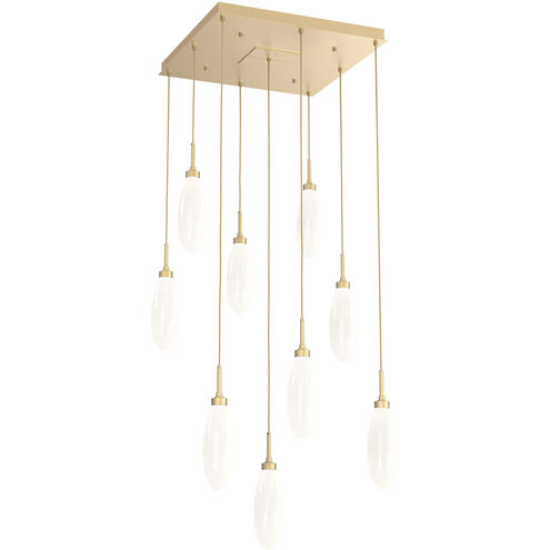 Fiori LED Gilded Brass Multi-Port Ceiling Light, Square Multi-Port