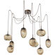 Cosmos LED 17 inch Burnished Bronze Swag Multi-Pendant Ceiling Light in 3000K LED, Floret Inner - Bronze Outer