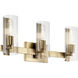 Jemsa 3 Light 22.75 inch Champagne Bronze Bath Bracket Wall Light, 3 Arm